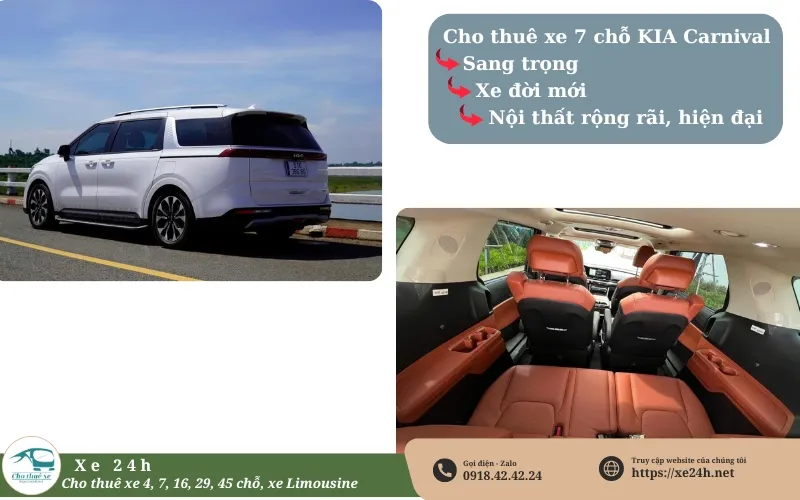 Thuê xe 7 chỗ đời mới tại Xe24h